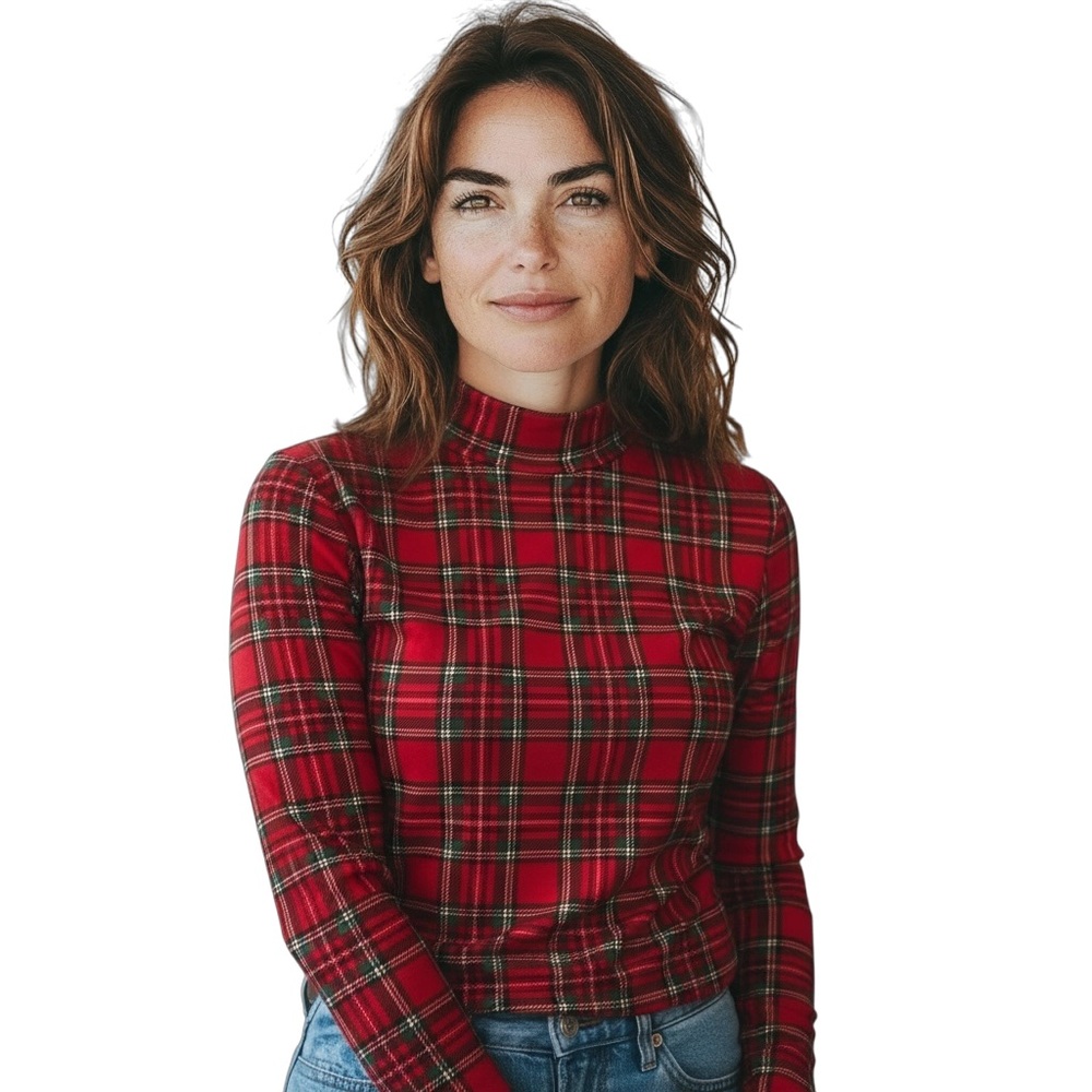 Blair Red Long Sleeve Tartan Plaid Shirt Size S Festive Holiday Colors